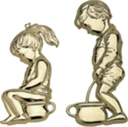 Σύμβολα τουαλέτας ανάγλυφα αγοράκι & κοριστάκι (2 τεμάχια) 5*3 εκατοστά το καθένα χρυσό